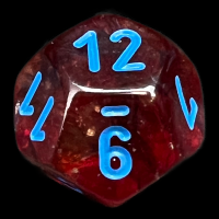 Chessex Nebula Primary & Blue Luminary Glow In Dark D12 Dice