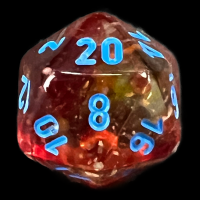 Chessex Nebula Primary & Blue Luminary Glow In Dark D20 Dice