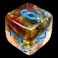 Chessex Nebula Primary & Blue Luminary Glow In Dark D6 Dice