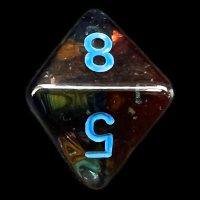 Chessex Nebula Primary & Blue Luminary Glow In Dark D8 Dice