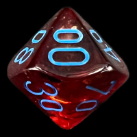 Chessex Nebula Primary & Blue Luminary Glow In Dark Percentile Dice