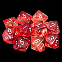 Chessex Nebula Red & Silver Luminary Glow In Dark 10 x D10 Dice Set