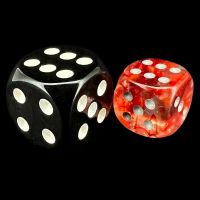 Chessex Nebula Red & Silver Luminary Glow In Dark 12mm D6 Spot Dice