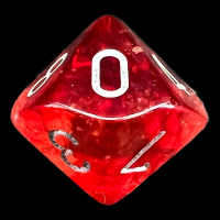 Chessex Nebula Red & Silver Luminary Glow In Dark D10 Dice