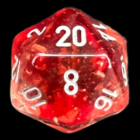 Chessex Nebula Red & Silver Luminary Glow In Dark D20 Dice
