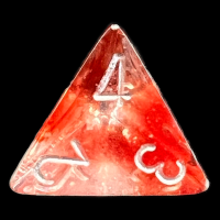 Chessex Nebula Red & Silver Luminary Glow In Dark D4 Dice