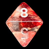 Chessex Nebula Red & Silver Luminary Glow In Dark D8 Dice