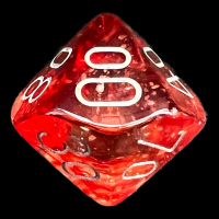 Chessex Nebula Red & Silver Luminary Glow In Dark Percentile Dice