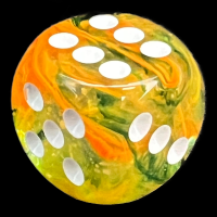 Chessex Nebula Spring & White Luminary Glow In Dark 16mm D6 Spot Dice