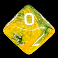 Chessex Nebula Spring & White Luminary Glow In Dark D10 Dice