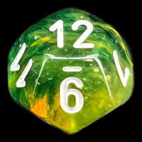 Chessex Nebula Spring & White Luminary Glow In Dark D12 Dice