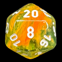 Chessex Nebula Spring & White Luminary Glow In Dark D20 Dice