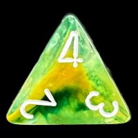 Chessex Nebula Spring & White Luminary Glow In Dark D4 Dice