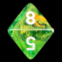 Chessex Nebula Spring & White Luminary Glow In Dark D8 Dice