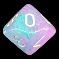 Chessex Nebula Wisteria & White Luminary Glow In Dark D10 Dice