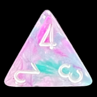 Chessex Nebula Wisteria & White Luminary Glow In Dark D4 Dice