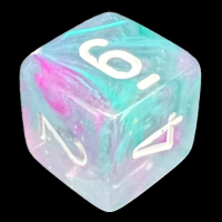 Chessex Nebula Wisteria & White Luminary Glow In Dark D6 Dice