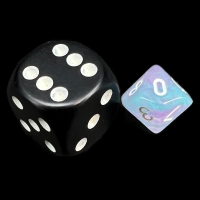 Chessex Nebula Wisteria & White Luminary Glow In Dark MINI D10 Dice