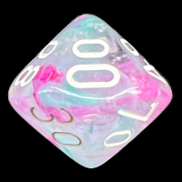 Chessex Nebula Wisteria & White Luminary Glow In Dark Percentile Dice
