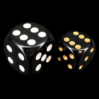 Chessex Opaque Black & Gold 12mm D6 Spot Dice