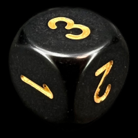 Chessex Opaque Black & Gold D3 Dice