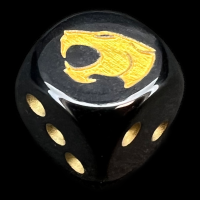Chessex Opaque Black & Gold Thunder Cat D6 Spot Dice