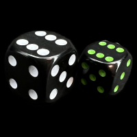 Chessex Opaque Black & Green 12mm D6 Spot Dice