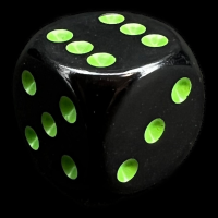 Chessex Opaque Black & Green 16mm D6 Spot Dice
