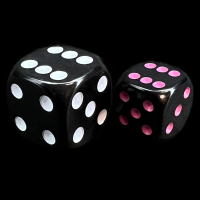 Chessex Opaque Black & Pink 12mm D6 Spot Dice