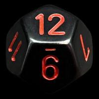 Chessex Opaque Black & Red D12 Dice