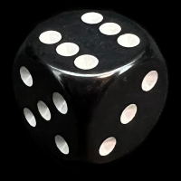 Chessex Opaque Black & White 16mm D6 Spot Dice