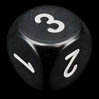 Chessex Opaque Black & White D3 Dice