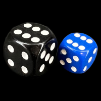 Chessex Opaque Blue & White 12mm D6 Spot Dice