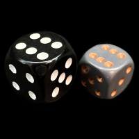 Chessex Opaque Dark Grey & Copper 12mm D6 Spot Dice