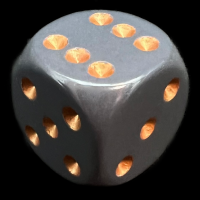 Chessex Opaque Dark Grey & Copper 16mm D6 Spot Dice