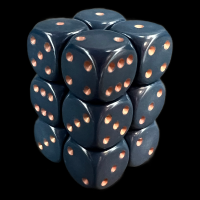 Chessex Opaque Dusty Blue & Gold 12 x D6 Dice Set