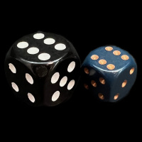 Chessex Opaque Dusty Blue & Gold 12mm D6 Spot Dice