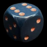 Chessex Opaque Dusty Blue & Gold 16mm D6 Spot Dice