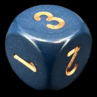 Chessex Opaque Dusty Blue & Gold D3 Dice