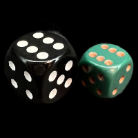 Chessex Opaque Dusty Green & Copper 12mm D6 Spot Spot