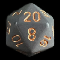 Chessex Opaque Dark Grey & Copper D20 Dice
