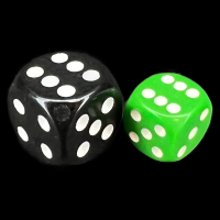 Chessex Opaque Green & White 12mm D6 Spot Dice