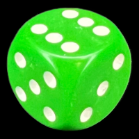 Chessex Opaque Green & White 16mm D6 Spot Dice