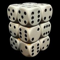 Chessex Opaque Grey & Black 12 x D6 Dice Set
