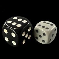 Chessex Opaque Grey & Black 12mm D6 Spot Dice