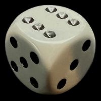 Chessex Opaque Grey & Black 16mm D6 Spot Dice