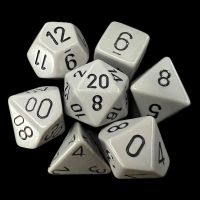 Chessex Opaque Grey & Black 7 Dice Polyset