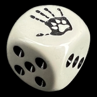 Chessex Opaque Grey & Black Werewolf Shapeshifter D6 Spot Dice
