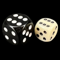 Chessex Opaque Ivory & Black 12mm D6 Spot Dice