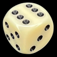 Chessex Opaque Ivory & Black 16mm D6 Spot Dice